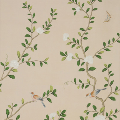 Обои ручная роспись Gustavian Garden Spring on Gentleman's Pink dyed paper