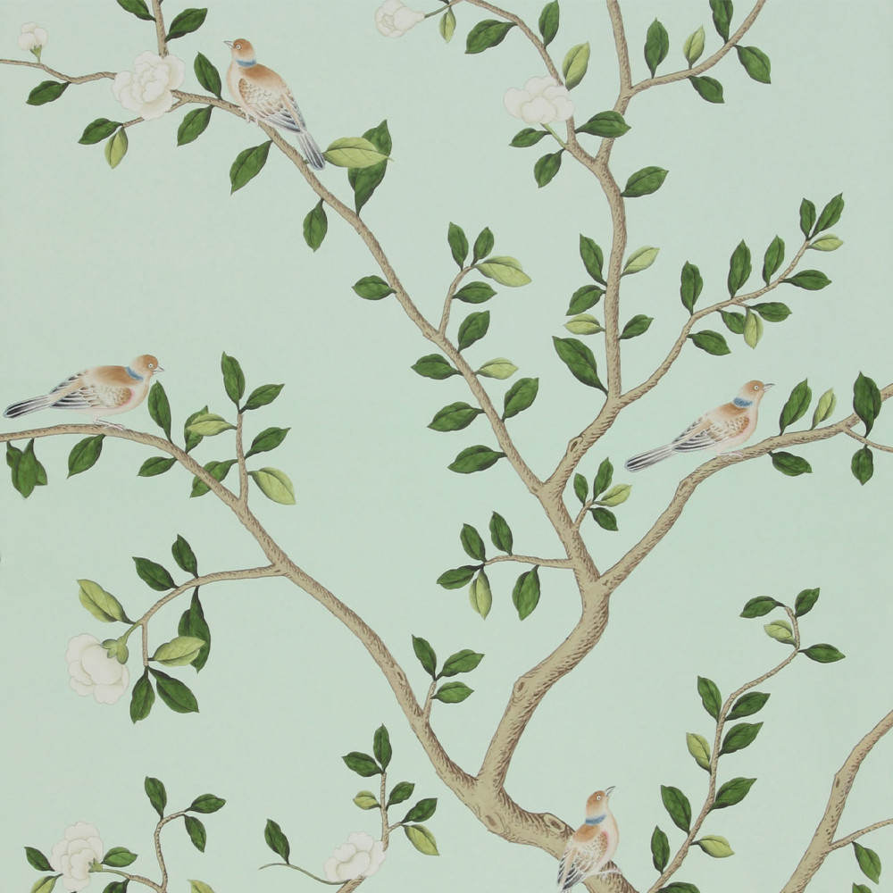 Обои ручная роспись Gustavian Garden Spring on white dyed paper