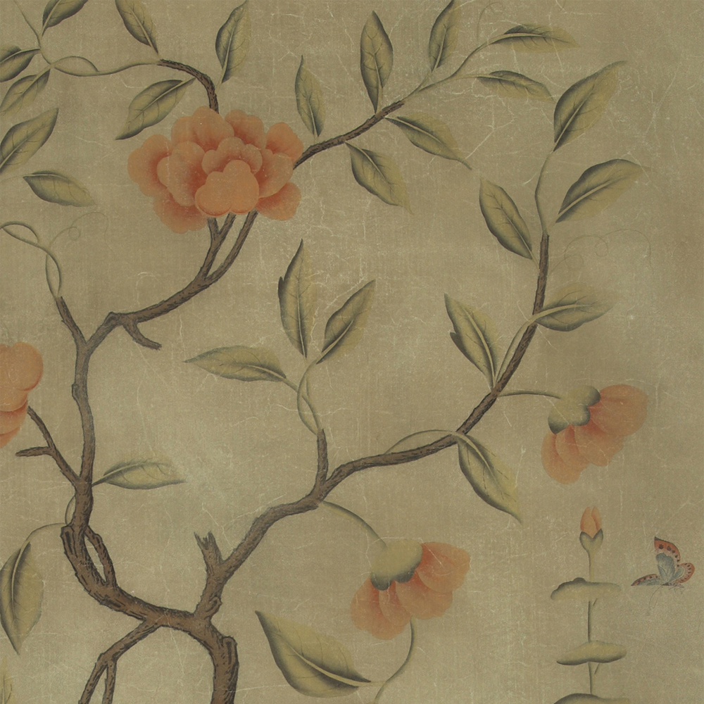 Обои ручная роспись Gustavian Tree of Life Special Colourway on brown Williamsburg