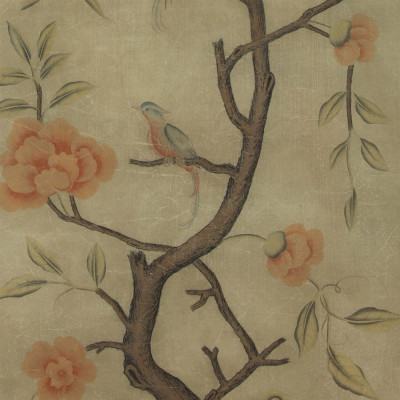 Обои ручная роспись Gustavian Tree of Life Special Colourway on brown Williamsburg