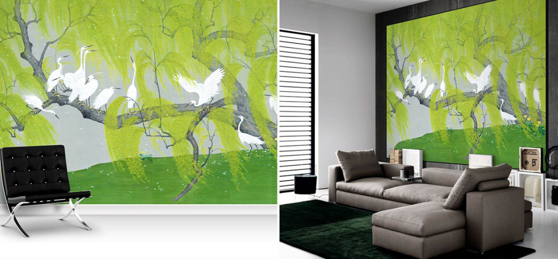 Обои ручная роспись Herons & Willows Spring