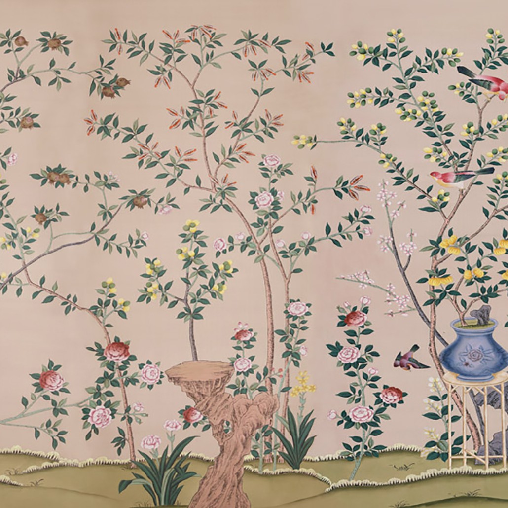 Обои ручная роспись Jardinieres & Citrus Trees Gentleman's Pink