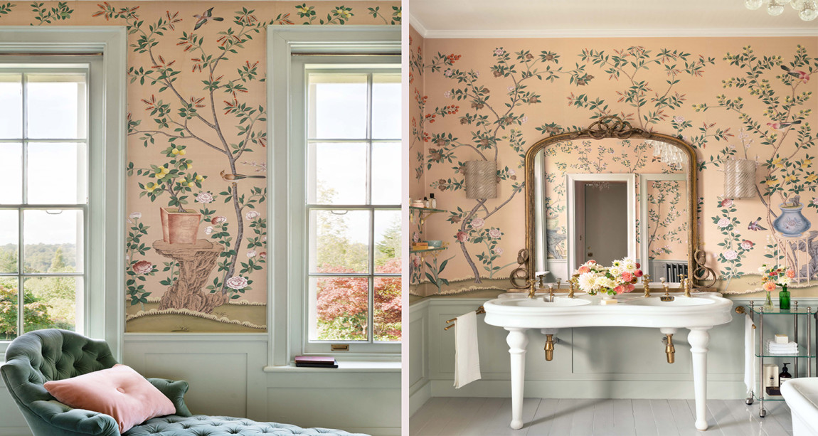 Обои ручная роспись Jardinieres & Citrus Trees Gentleman's Pink