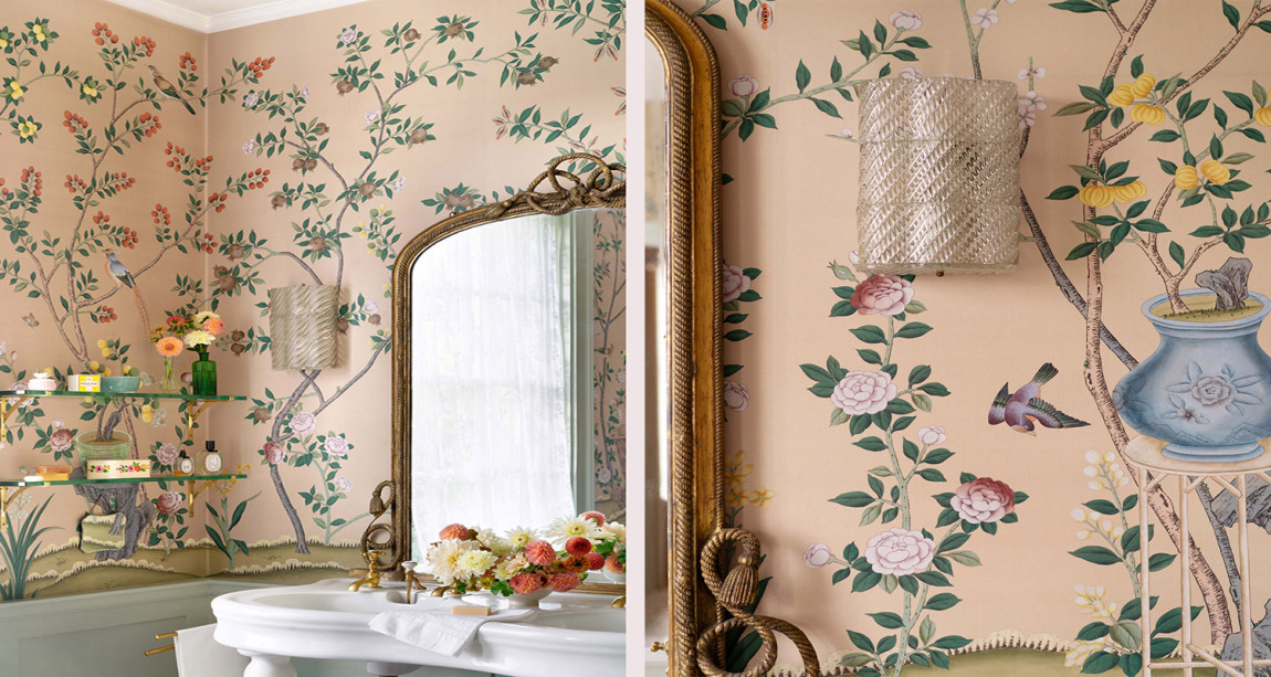 Обои ручная роспись Jardinieres & Citrus Trees Gentleman's Pink