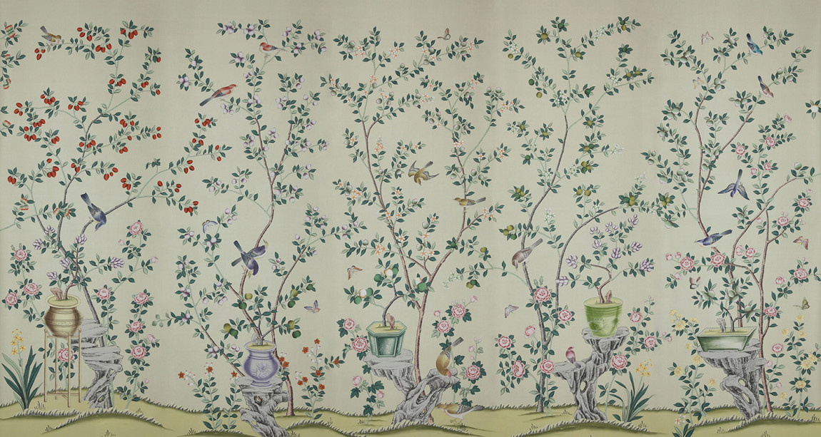 Обои ручная роспись Jardinieres & Citrus Trees Icefield dyed