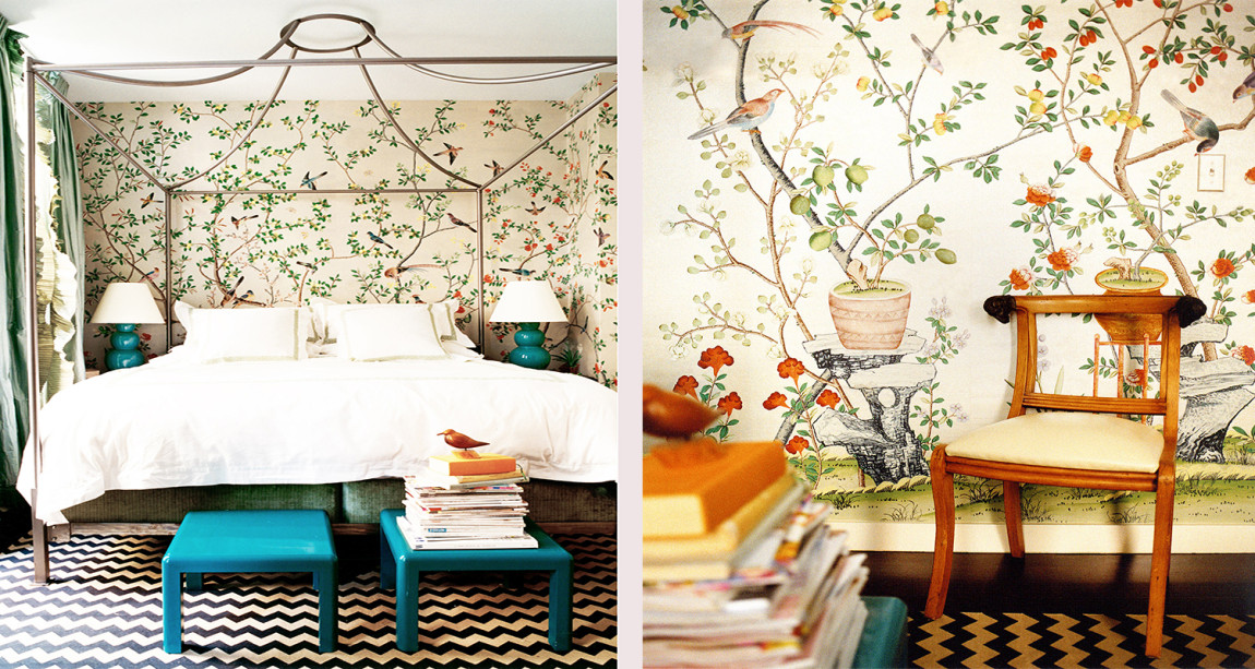 Обои ручная роспись Jardinieres & Citrus Trees Natural Mica