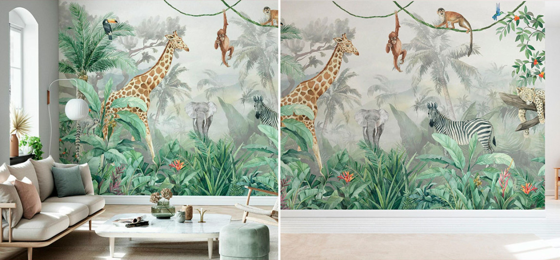 Обои ручная роспись Jungle Friends II