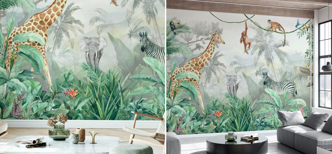 Обои ручная роспись Jungle Friends II