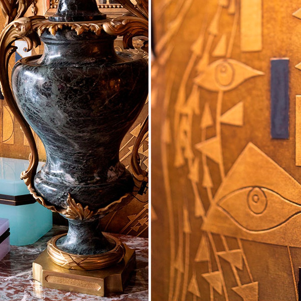 Обои ручная роспись Klimt Polished Gold bas relief gilded paper