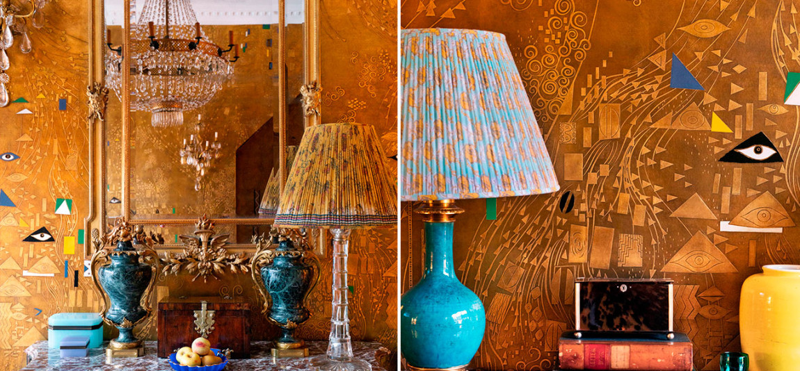 Обои ручная роспись Klimt Polished Gold bas relief gilded paper