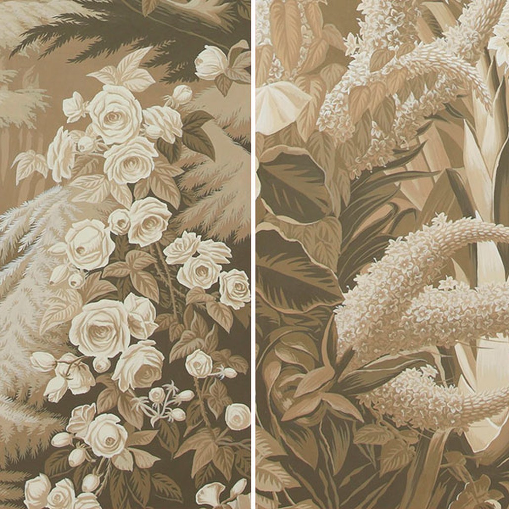 Обои ручная роспись L'Eden Sepia on scenic paper