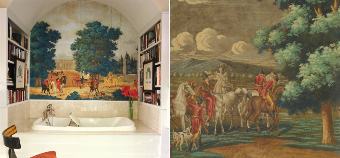 Обои ручная роспись La Chasse de Compiègne Jacquemart on antique