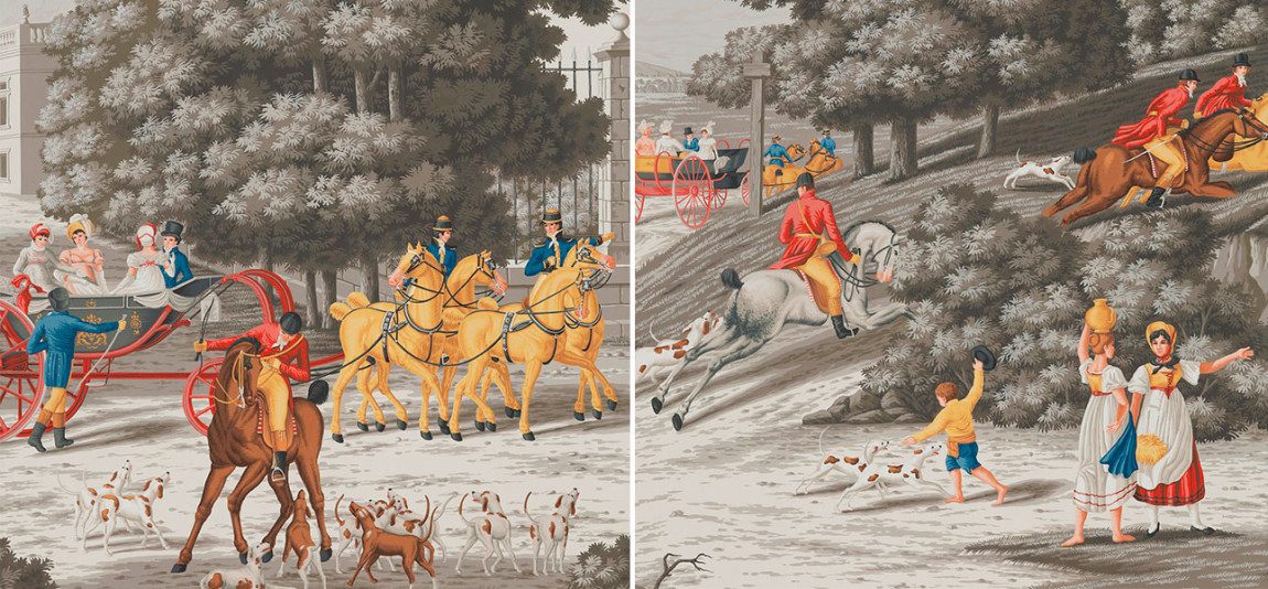 Обои ручная роспись La Chasse de Compiègne Jacquemart on Eau Forte