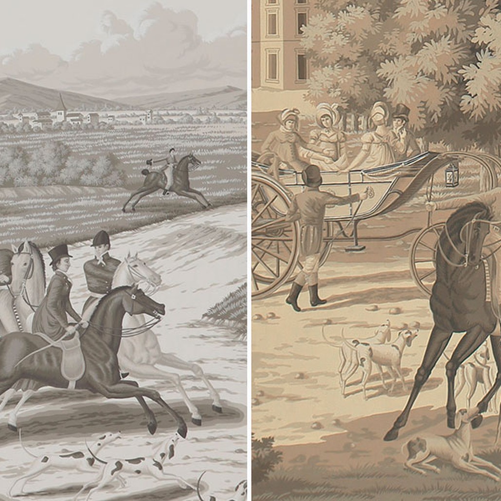 Обои ручная роспись La Chasse de Compiegne Eau Forte