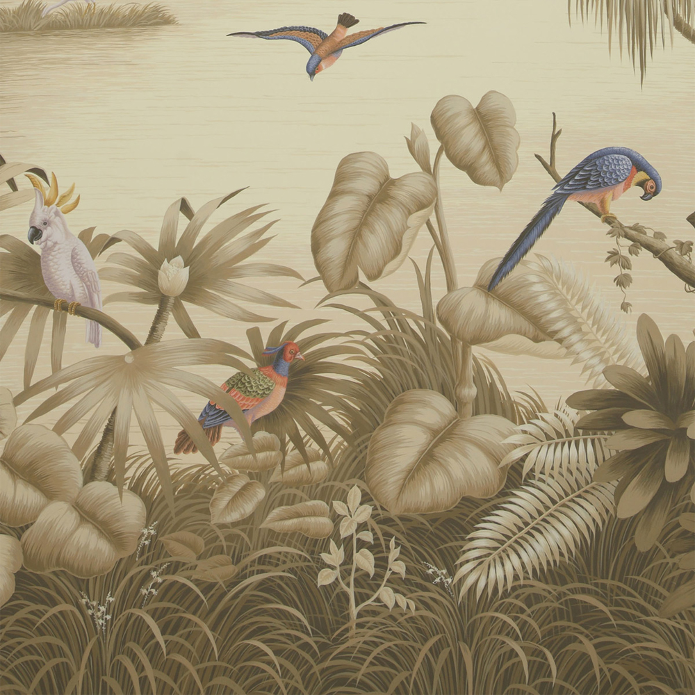 Обои ручная роспись Le Brésil Amarelo Sepia