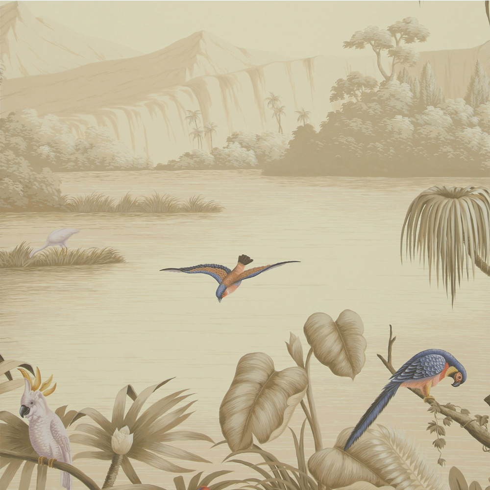 Обои ручная роспись Le Brésil Amarelo Sepia