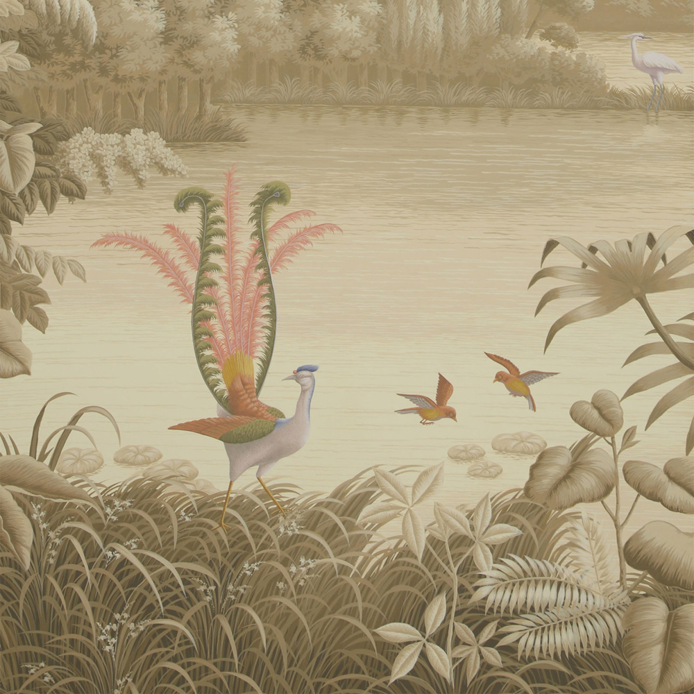 Обои ручная роспись Le Brésil Amarelo Sepia