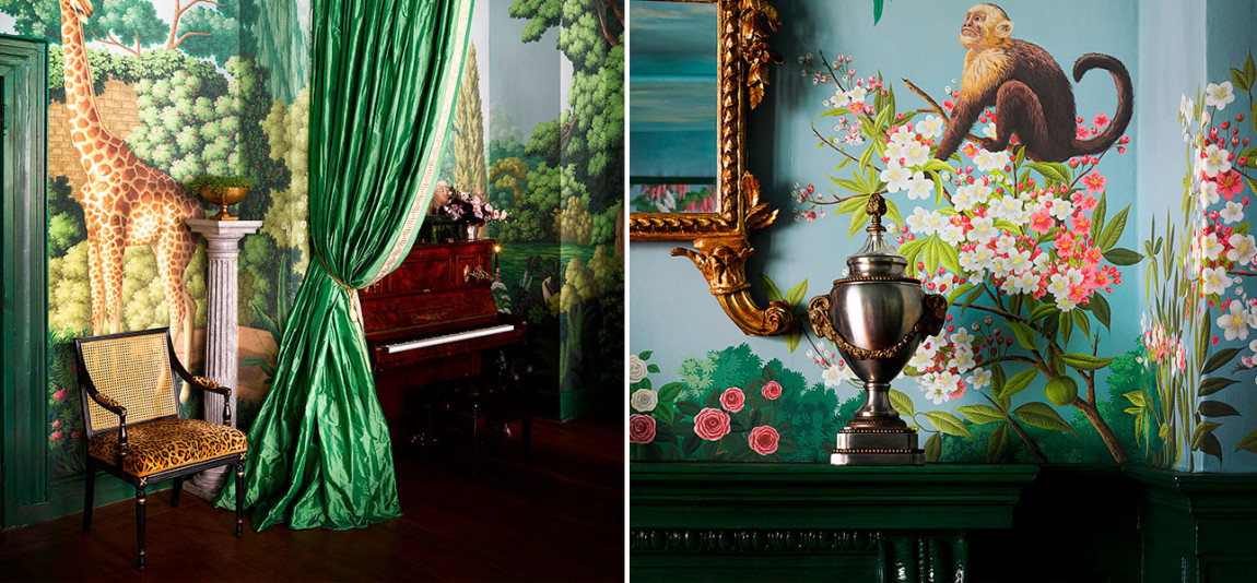 Обои ручная роспись Magical Menagerie Special Colourway on scenic paper