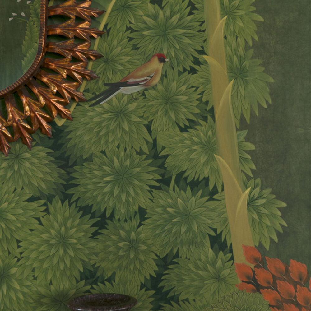 Обои ручная роспись Malwa Original colourway on Olive tobacco