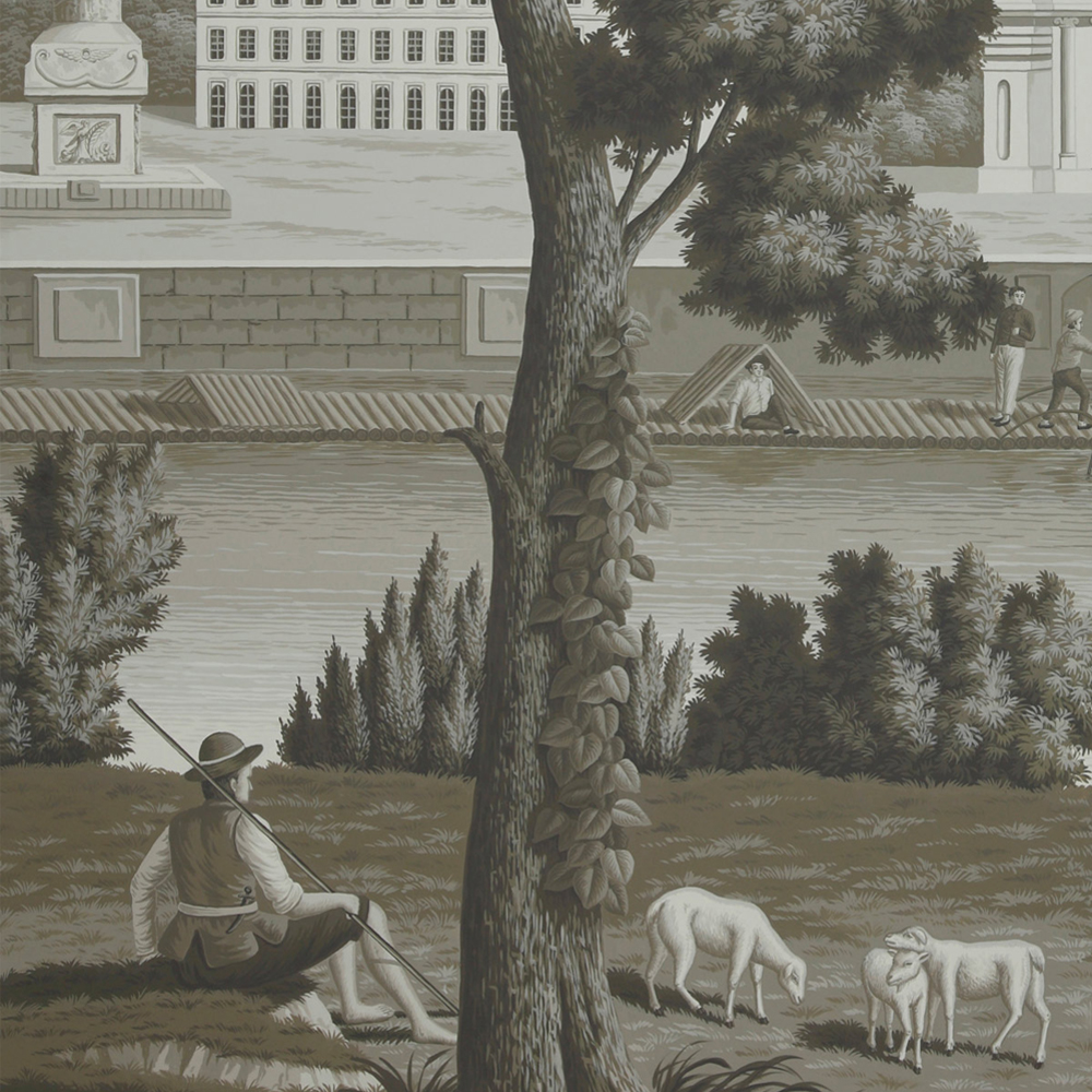 Обои ручная роспись Monuments of Paris Eau Forte on scenic paper