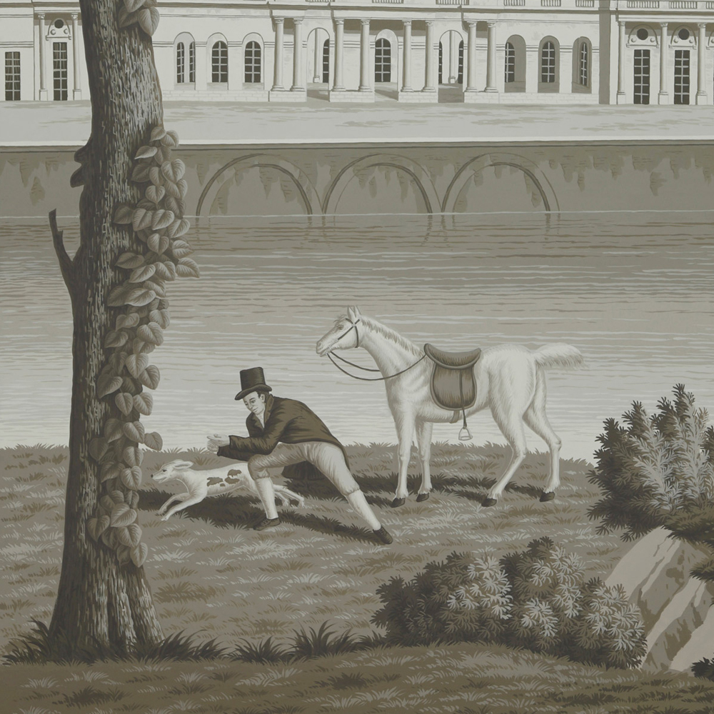Обои ручная роспись Monuments of Paris Eau Forte on scenic paper