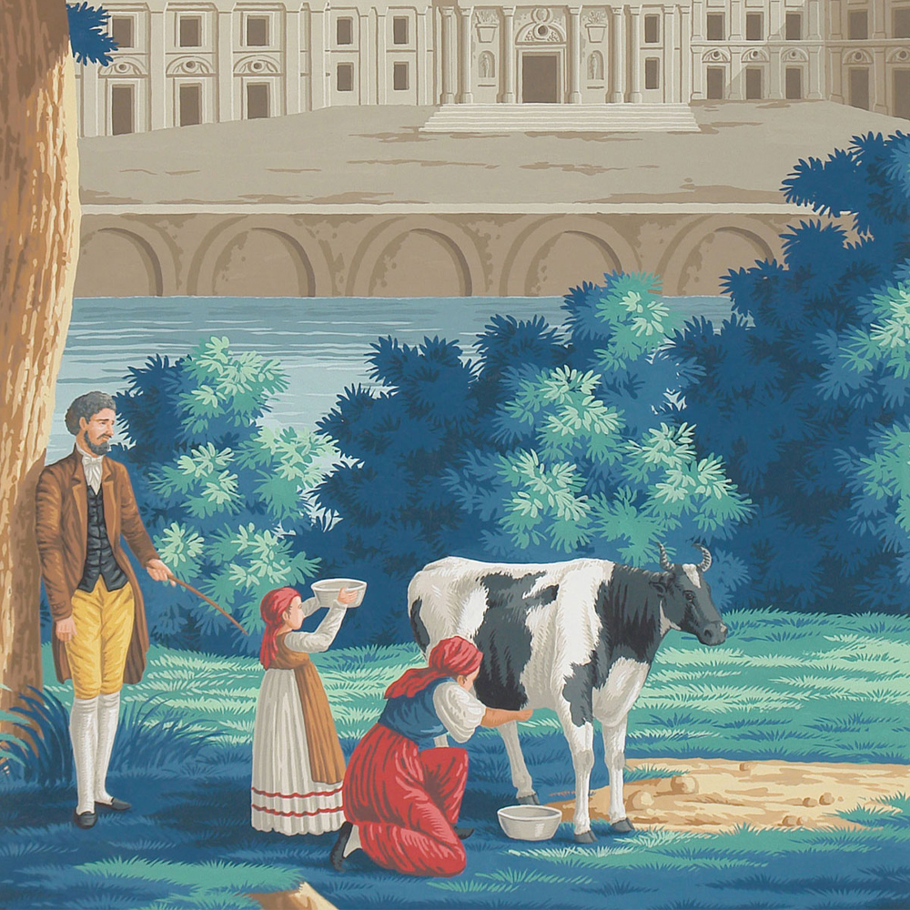 Обои ручная роспись Monuments of Paris Jacquemart on scenic paper