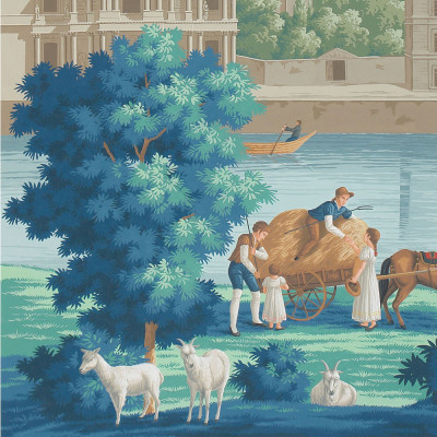 Обои ручная роспись Monuments of Paris Jacquemart on scenic paper