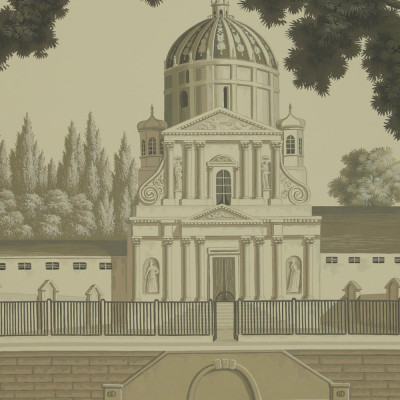 Обои ручная роспись Monuments of Paris Terre Foncée on scenic paper