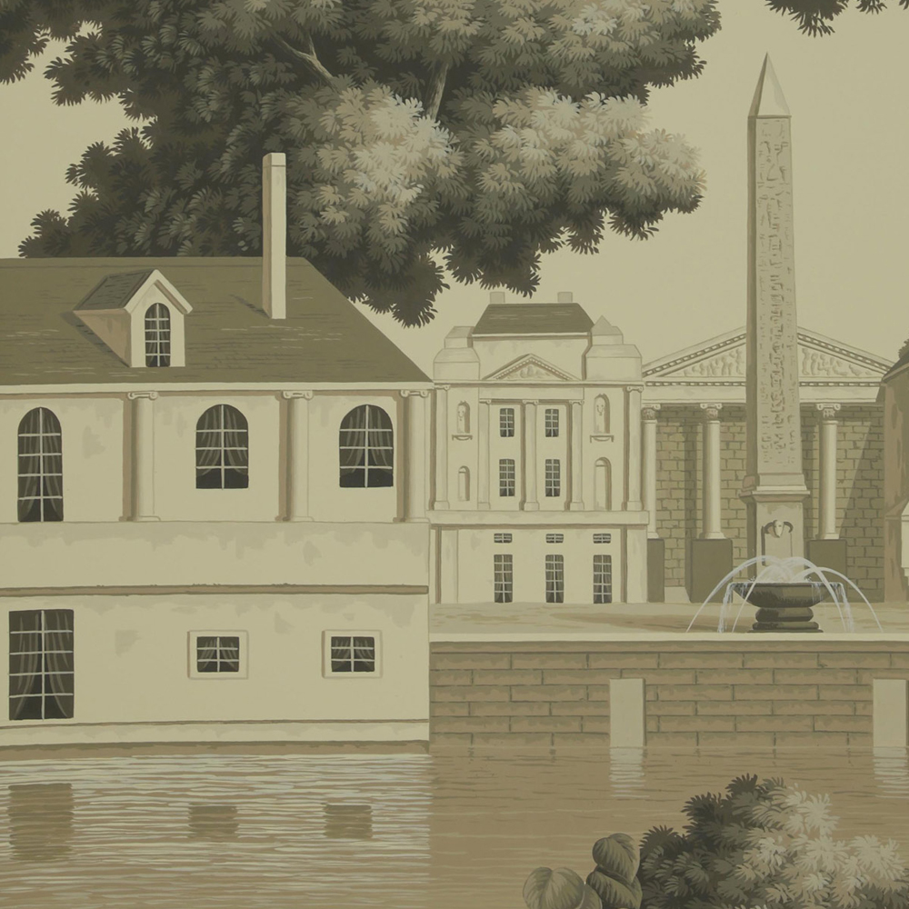 Обои ручная роспись Monuments of Paris Terre Foncée on scenic paper
