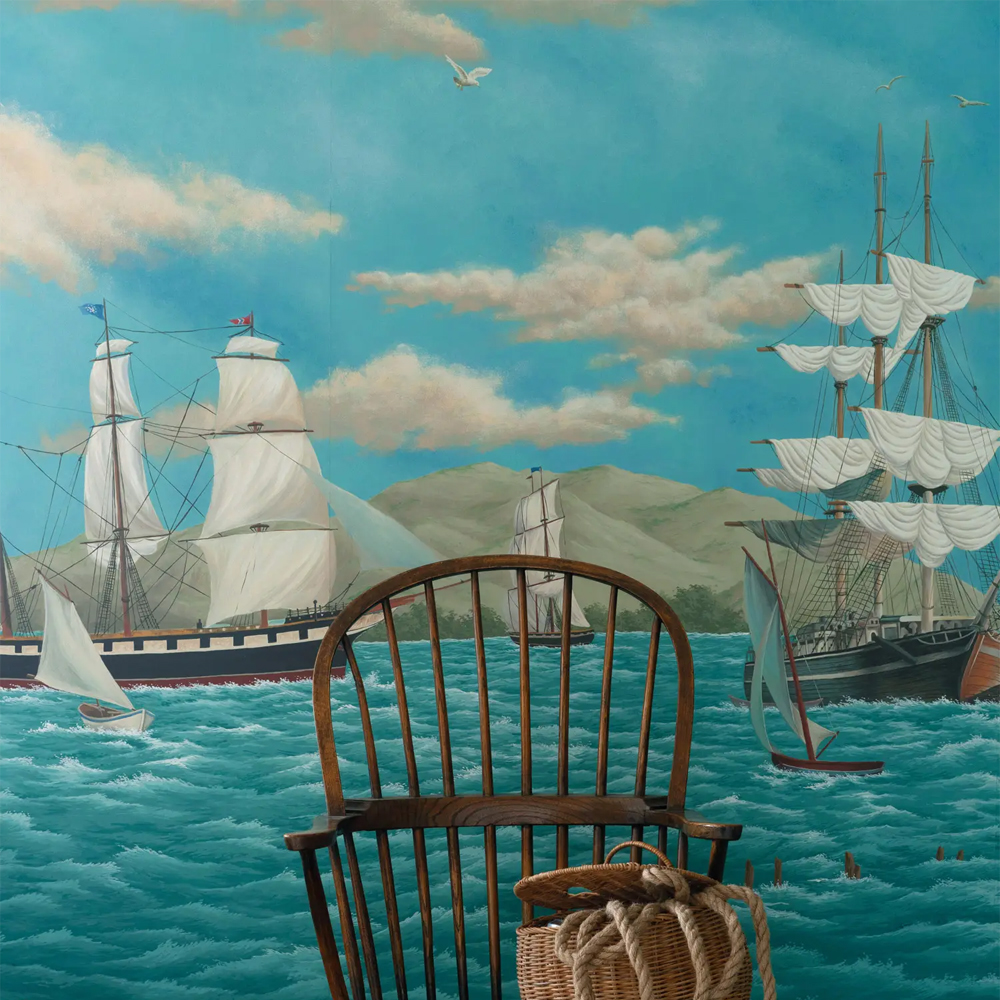 Обои ручная роспись Nantucket Crossing Brandt colourway on scenic paper