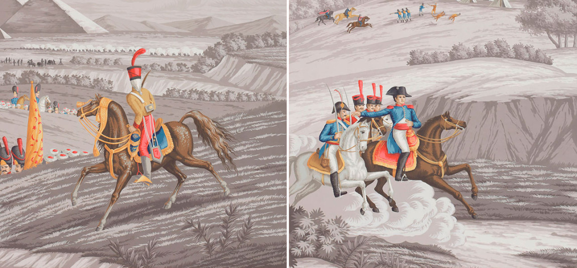 Обои ручная роспись Napoleon's Campaign in Egypt Aurore on Crystal Grey scenic paper