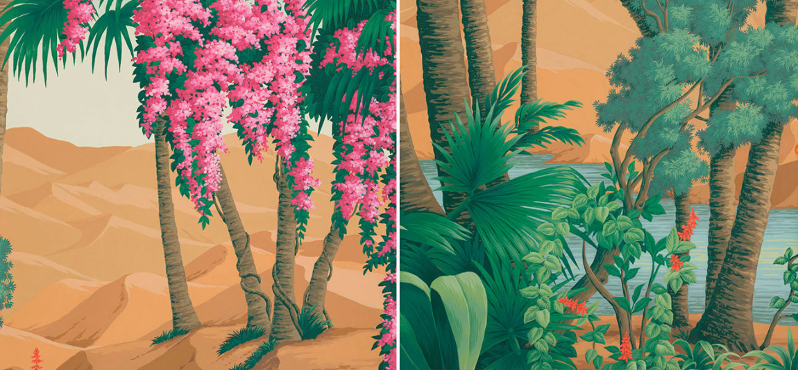 Обои ручная роспись Oasis Wadi on scenic paper