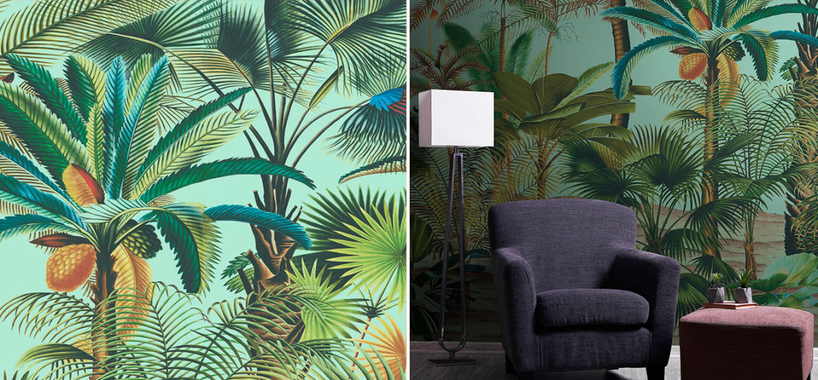 Обои ручная роспись Palmetum Sea Mist