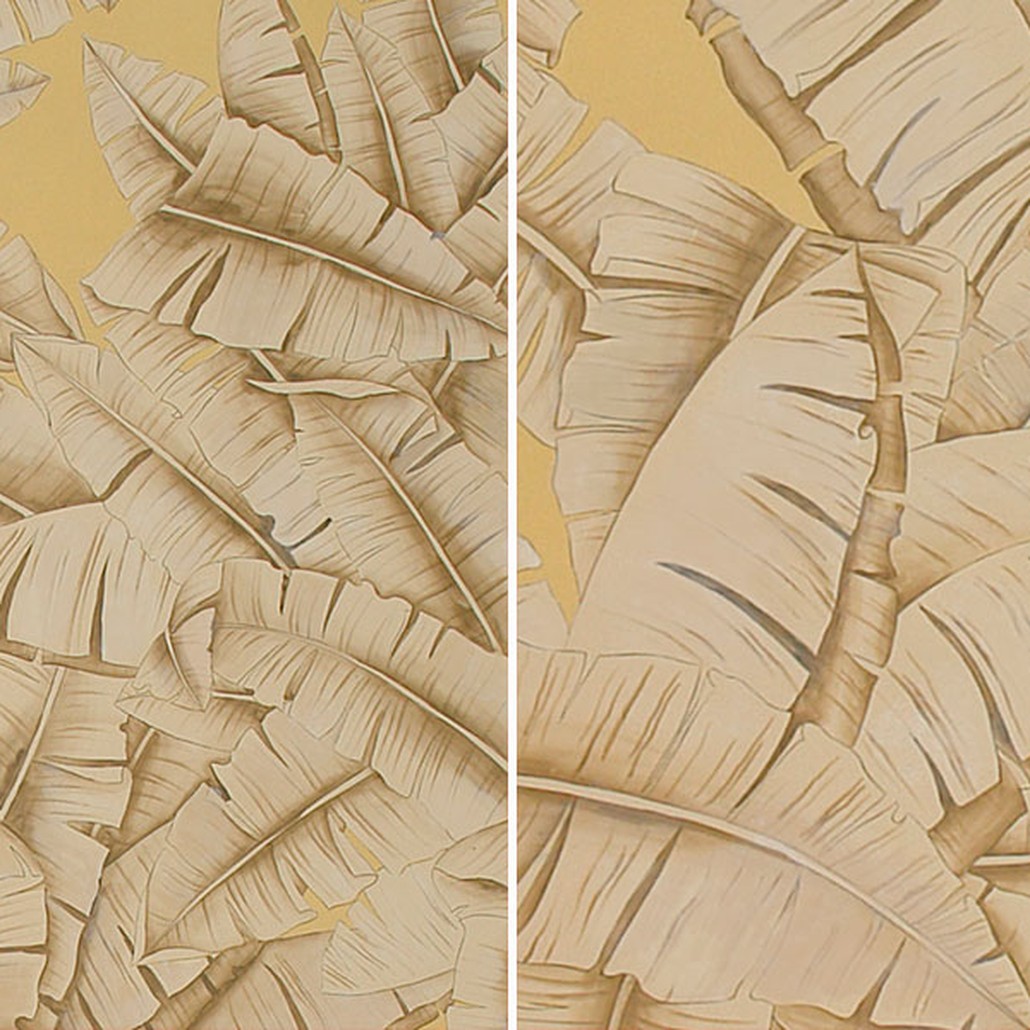 Обои ручная роспись Palms Sand on dyed paper
