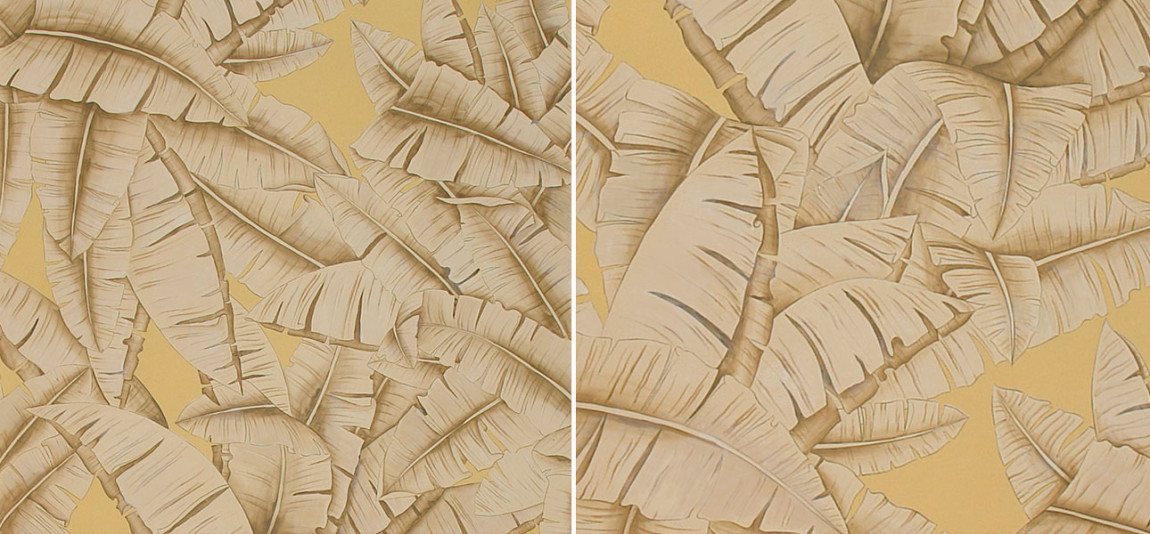 Обои ручная роспись Palms Sand on dyed paper