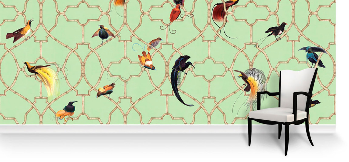 Обои ручная роспись Paradise Trellis Green