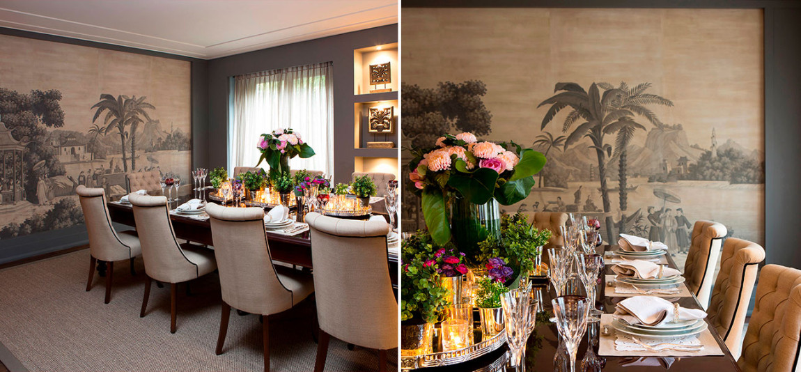 Обои ручная роспись Procession Chinoise Eau Forte on antique scenic Xuan paper