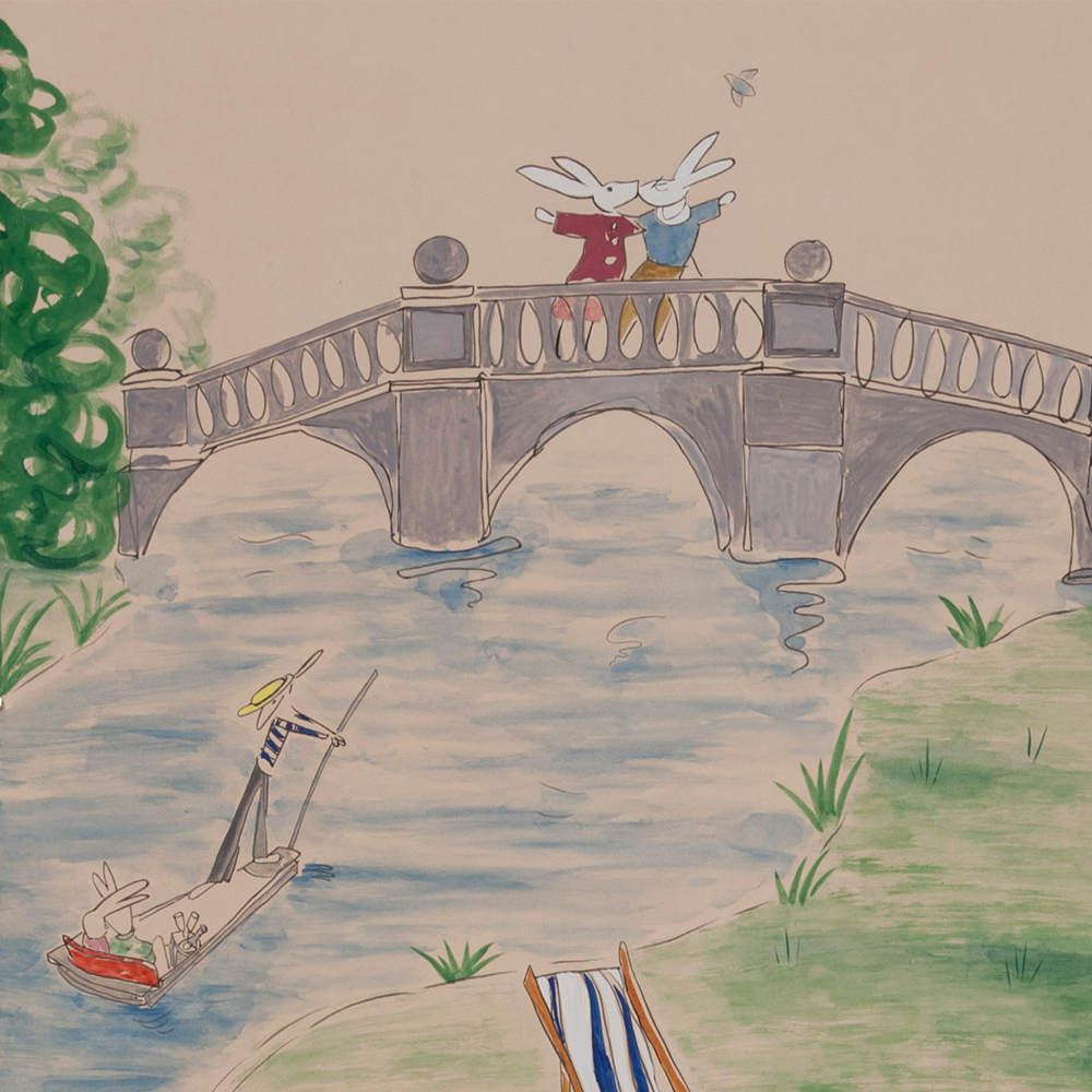 Обои ручная роспись Promenade Special Colourway on pink painted Xuan paper