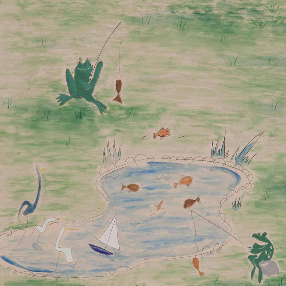 Обои ручная роспись Promenade Special Colourway on pink painted Xuan paper