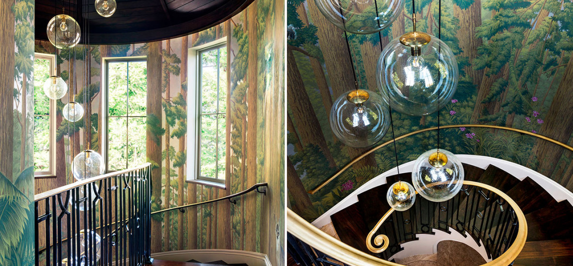 Обои ручная роспись Redwoods Roberts on Brushed Gold gilded paper
