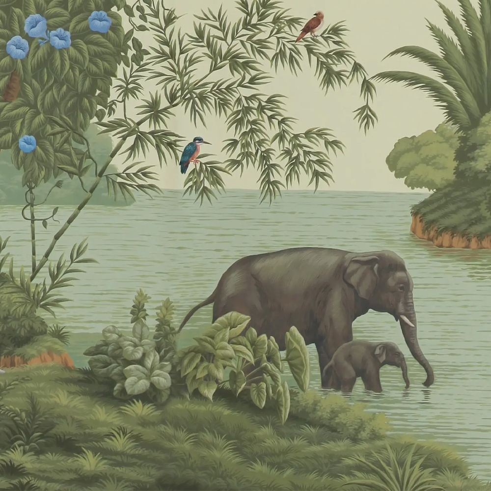 Обои ручная роспись River Scenes of Bengal Verdoyant