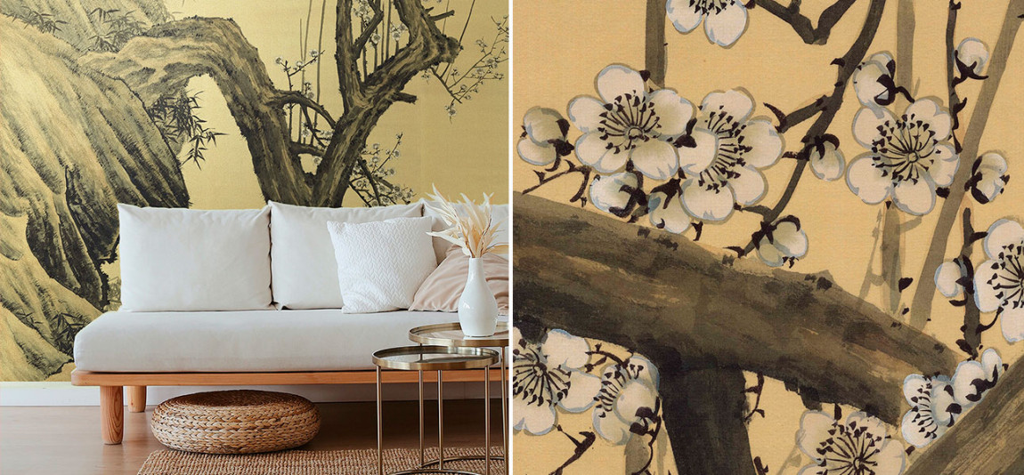 Обои ручная роспись Rock Tree