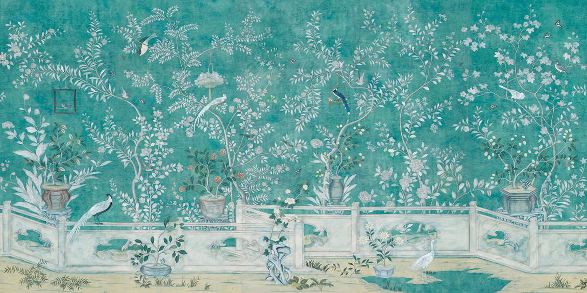 Обои ручная роспись Salon Vert Neptune Green Edo