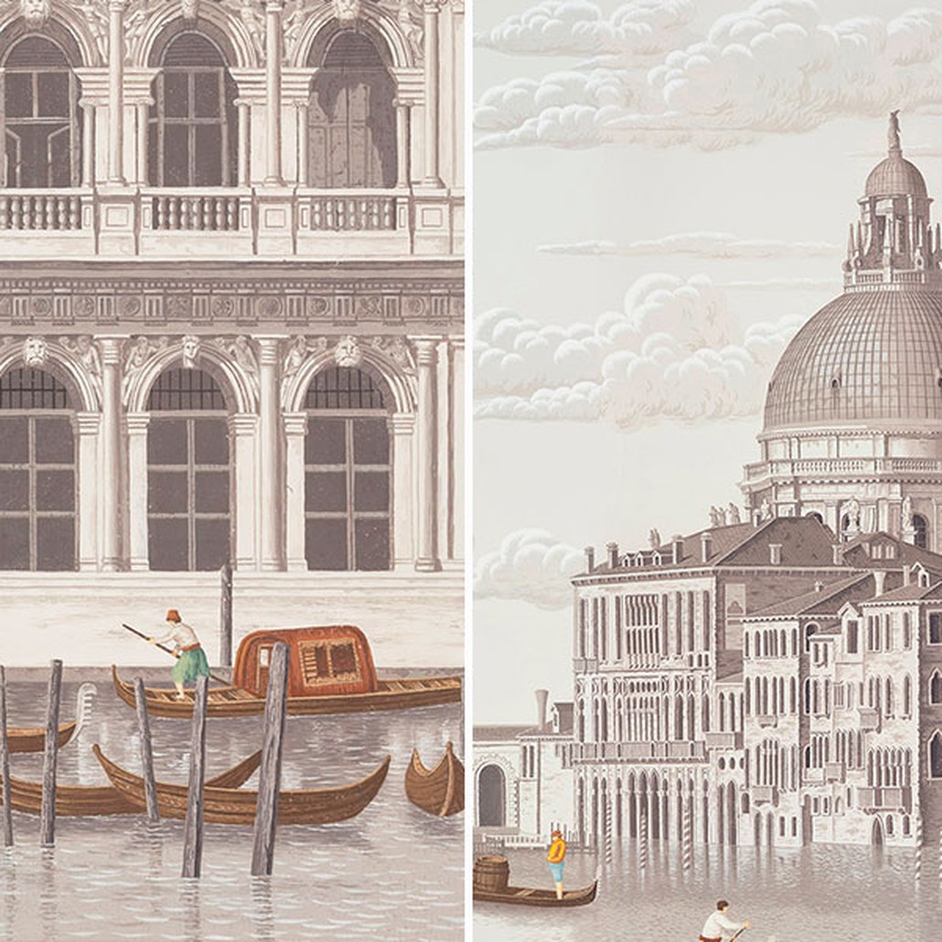 Обои ручная роспись Scenes of Venice Rialto on scenic paper