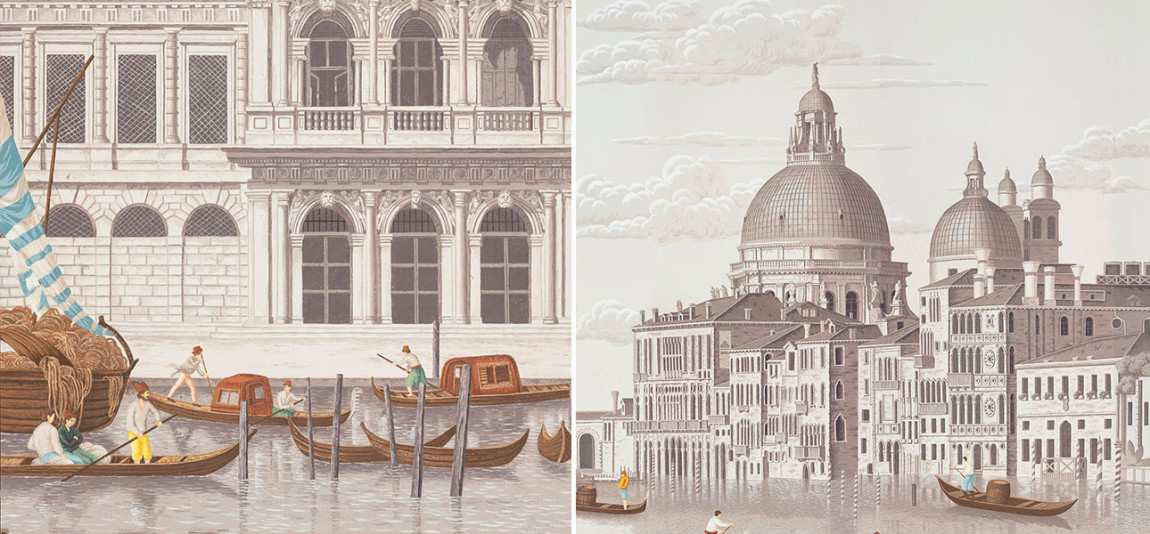 Обои ручная роспись Scenes of Venice Rialto on scenic paper