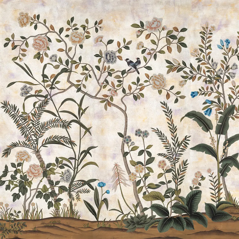 Обои ручная роспись Siam White Metal