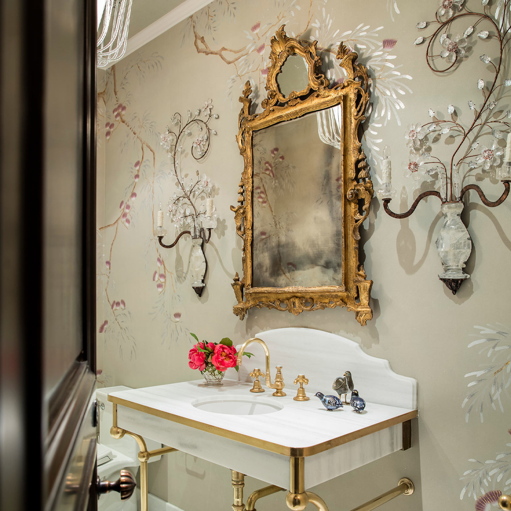 Обои ручная роспись Silk Tree Special Colourway on grey painted Xuan paper