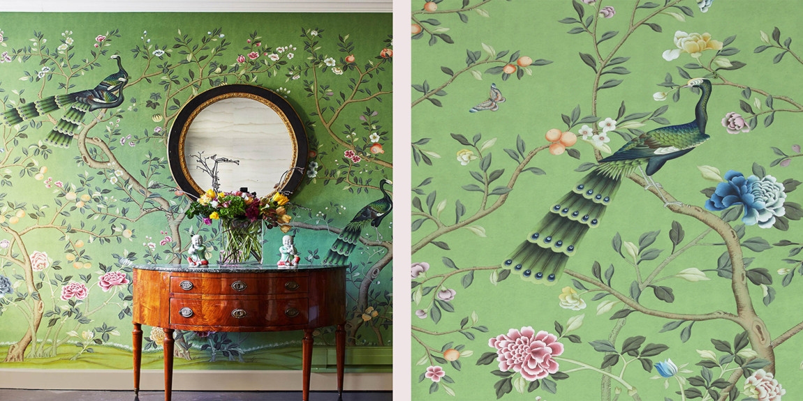 Обои ручная роспись St Laurent Apple Green