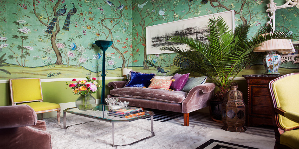 Обои ручная роспись St Laurent Edo Turquoise