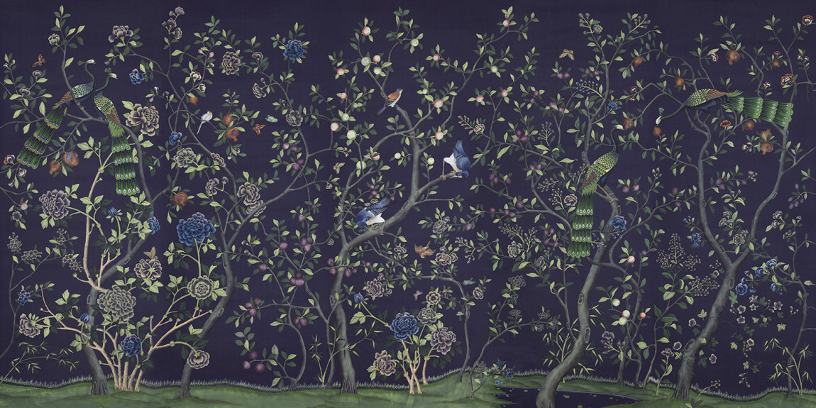 Обои ручная роспись St Laurent Empire Blue